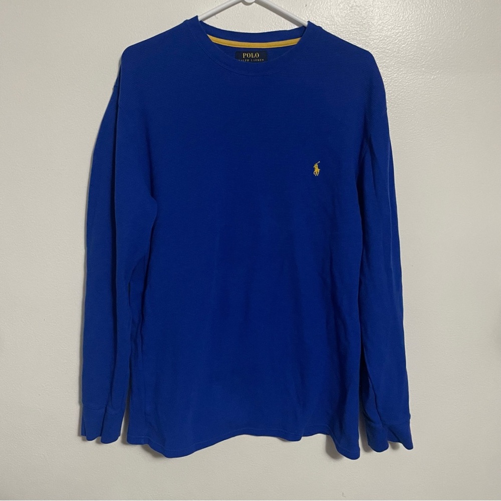 Polo Ralph Lauren Thermal Royal Blue Yellow Long Sleeve T-Shirt